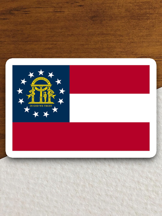 Georgia state sticker, Georgia flag sticker, pennant sticker, banner sticker, Georgia symbol sticker, emblem sticker