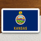 Kansas state sticker, Kansas flag sticker, pennant sticker, banner sticker, Kansas symbol sticker, emblem sticker