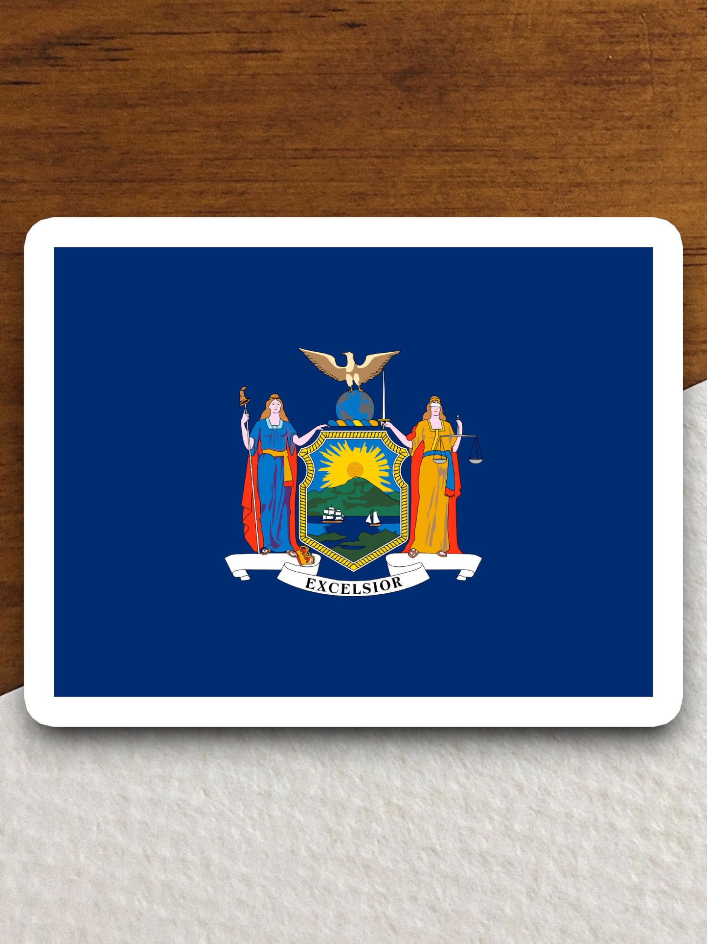 New York state sticker, New York flag sticker, pennant sticker, banner sticker, New York symbol sticker, emblem sticker