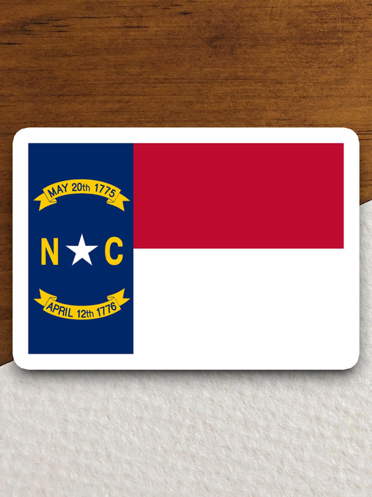 North Carolina state sticker, North Carolina flag sticker, pennant sticker, banner sticker, North Carolina symbol sticker, emblem sticker