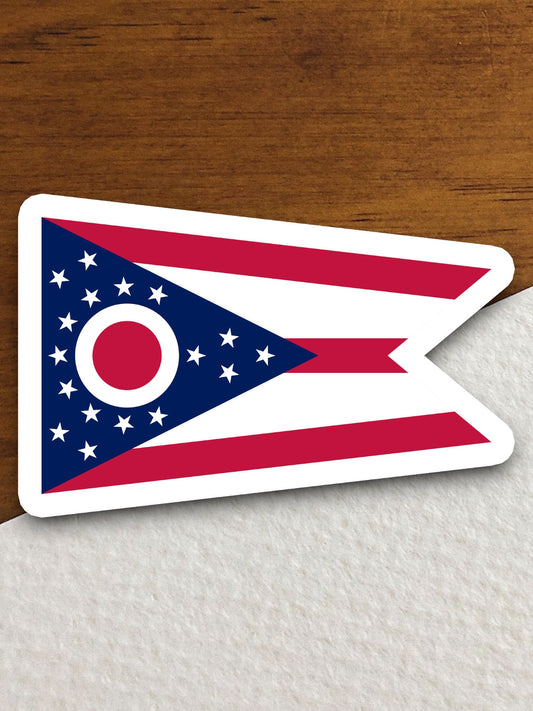 Ohio state sticker, Ohio flag sticker, pennant sticker, banner sticker, Ohio symbol sticker, emblem sticker