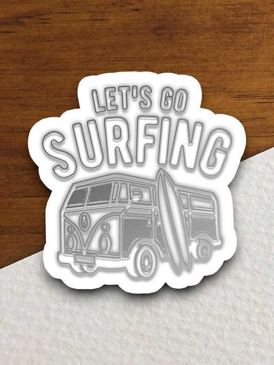 Surfing Sticker, vacation sticker, travel sticker, room decor, water bottle sticker, laptop sticker