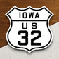 United States route 32 Iowa road sign sticker, road trip sticker, highway sign, room decor, travel sticker