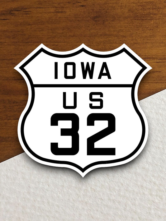 United States route 32 Iowa road sign sticker, road trip sticker, highway sign, room decor, travel sticker