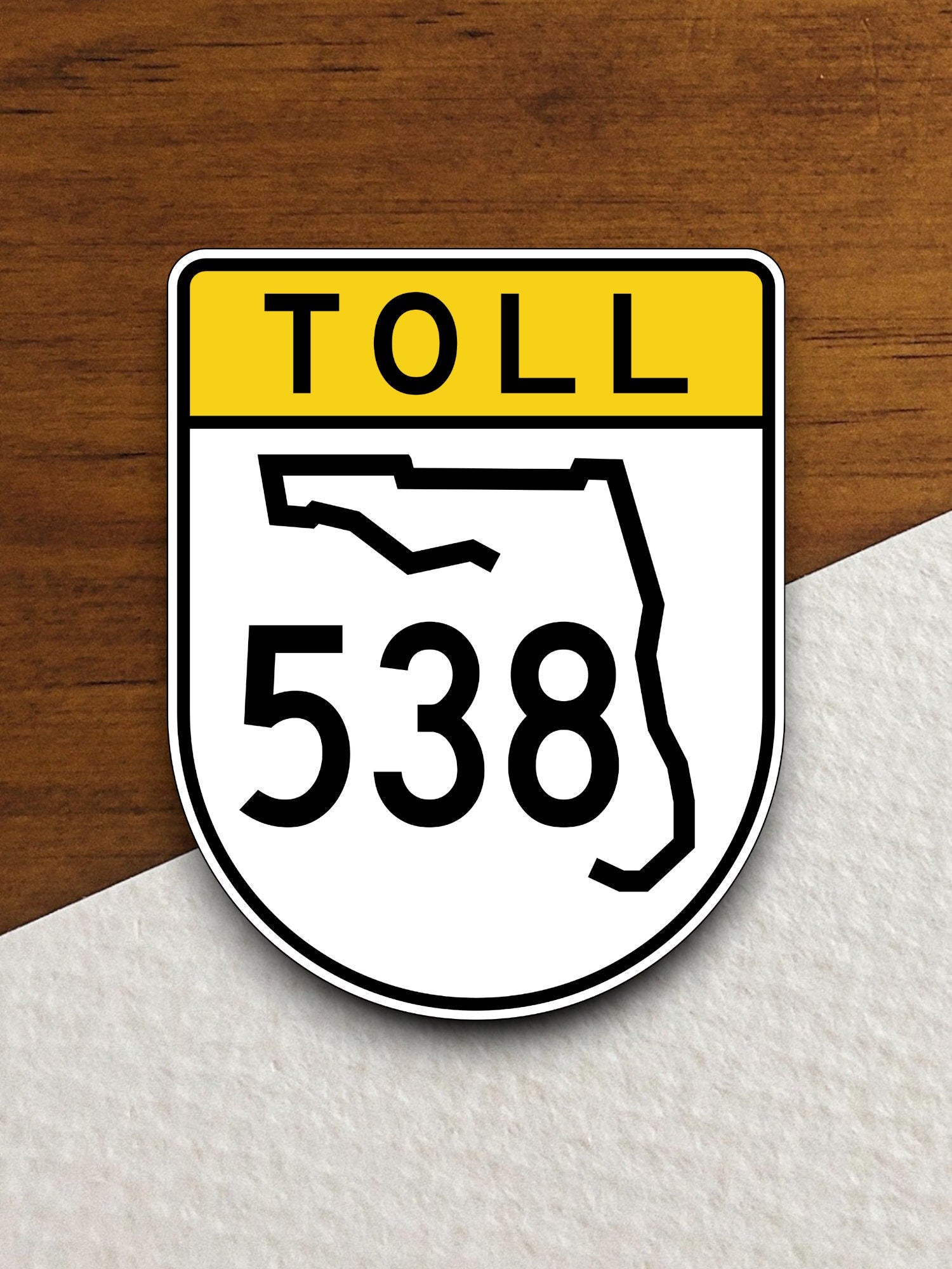 Toll Road 538 Florida Tollway road sign sticker, road trip sticker, highway sign, room decor, travel sticker