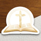 Church Cross and Bible sticker, Cross sticker, Church sticker, Religious Sticker, Faith Sticker, Worship Sticker, Christian Sticker