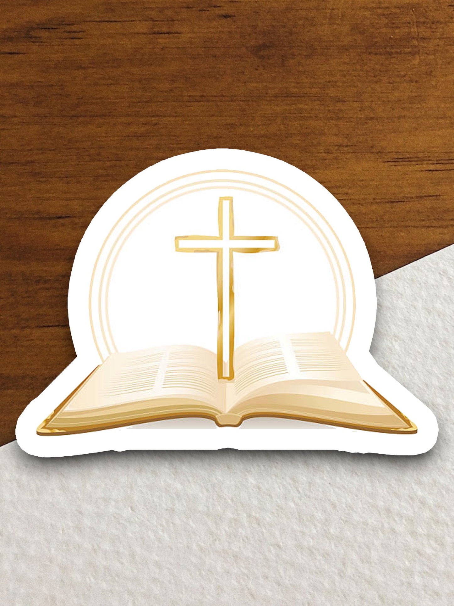 Church Cross and Bible sticker, Cross sticker, Church sticker, Religious Sticker, Faith Sticker, Worship Sticker, Christian Sticker