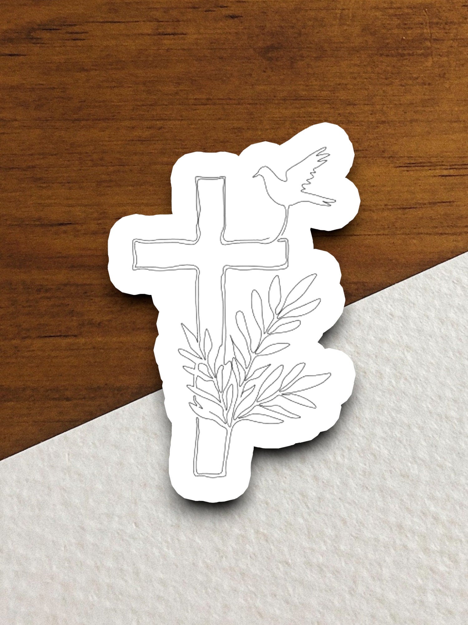 Church Cross and Bird sticker, church sticker, cross sticker, Religious Sticker, Faith Sticker, Worship Sticker, Christian Sticker