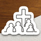 Church Cross and People Outline sticker, cross sticker, church sticker, Religious Sticker, Faith Sticker, Worship Sticker, Scripture Sticker