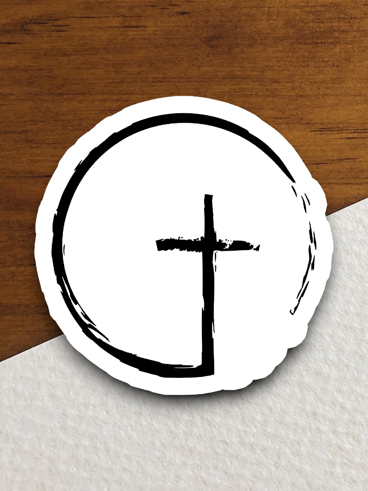 Church Cross in Circle sticker, church sticker, cross sticker, Religious Sticker, Faith Sticker, Worship Sticker, Christian Sticker