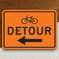 Bicycle detour left sticker, Laptop Decals, Tumbler Stickers, Water Bottle Sticker, Journal Sticker, Custom Laptop Stickers, Room Décor