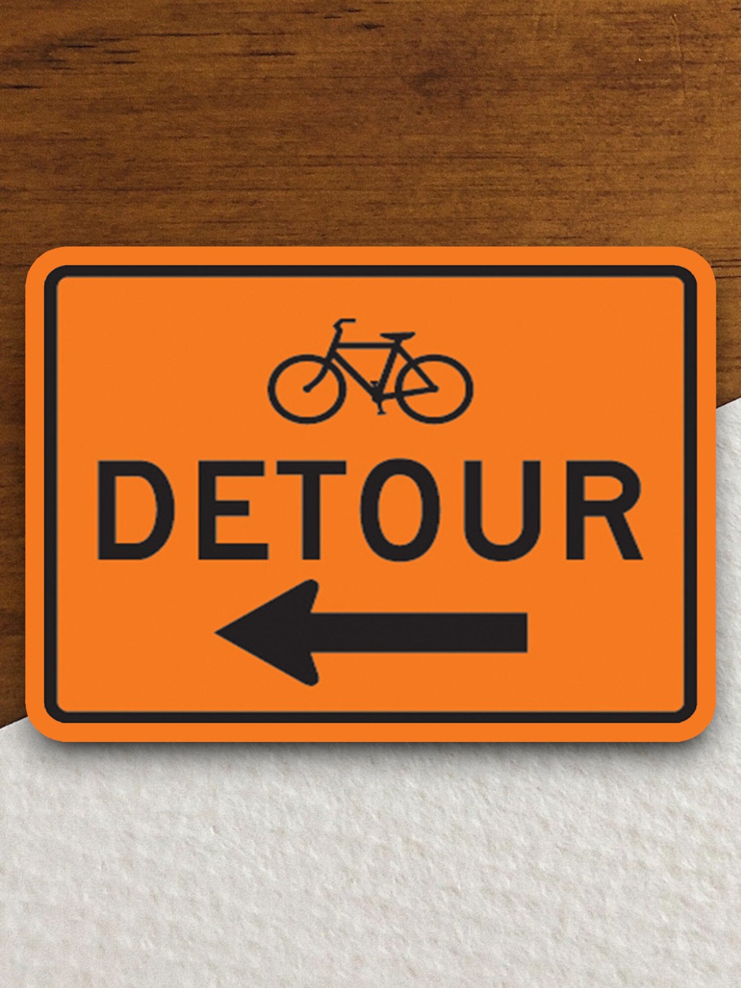 Bicycle detour left sticker, Laptop Decals, Tumbler Stickers, Water Bottle Sticker, Journal Sticker, Custom Laptop Stickers, Room Décor