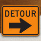 detour arrow right large  road sign stickers, Room Décor Traffic Sticker, Road Sign Decoration, Road Work Signs, Building Signs