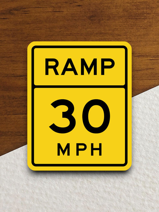 ramp 30 MPH miles per hour  road sign stickers, Room Décor Traffic Sticker, Road Sign Decoration Road Work Signs, Building Signs