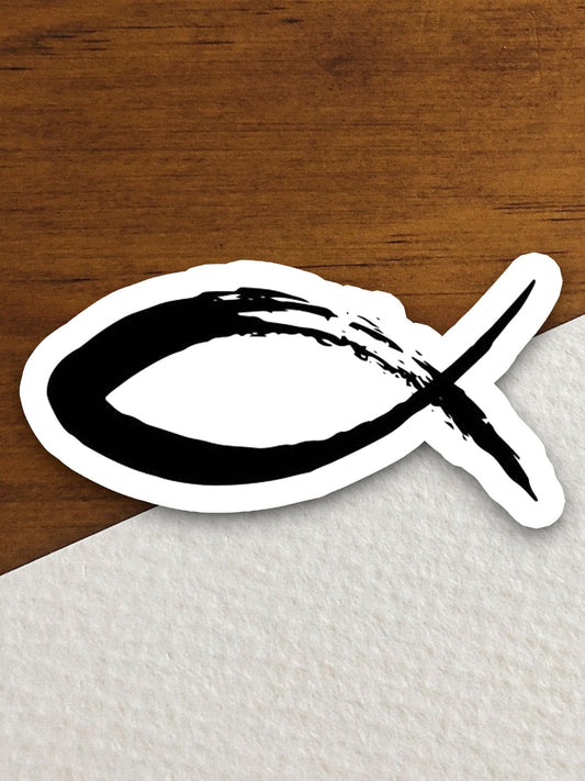 The ichthus symbol sticker, Jesus fish sticker, Religious Sticker, Faith Sticker, Worship Sticker, Christian Sticker, Scripture Sticker