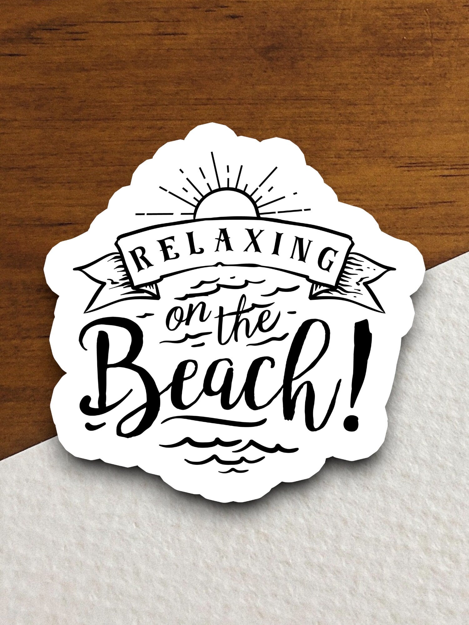 Relaxing on the Beach sticker, vacation sticker, travel sticker, room decor, water bottle sticker, laptop sticker