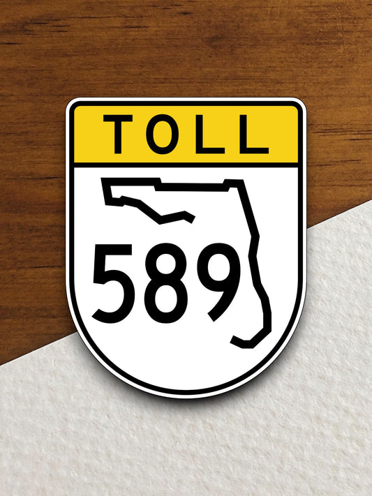 Toll Road 589 Florida Tollway road sign sticker, road trip sticker, highway sign, room decor, travel sticker