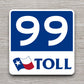 Texas State Highway Toll Road 99 Tollway road sign sticker, road trip sticker, highway sign, room decor, travel sticker