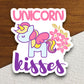 Unicorn kisses unicorn sticker, Funny Animal Sticker For Laptop, Water Bottle, Hydro flask, Phone, Computer, Gift, Pet Sticker