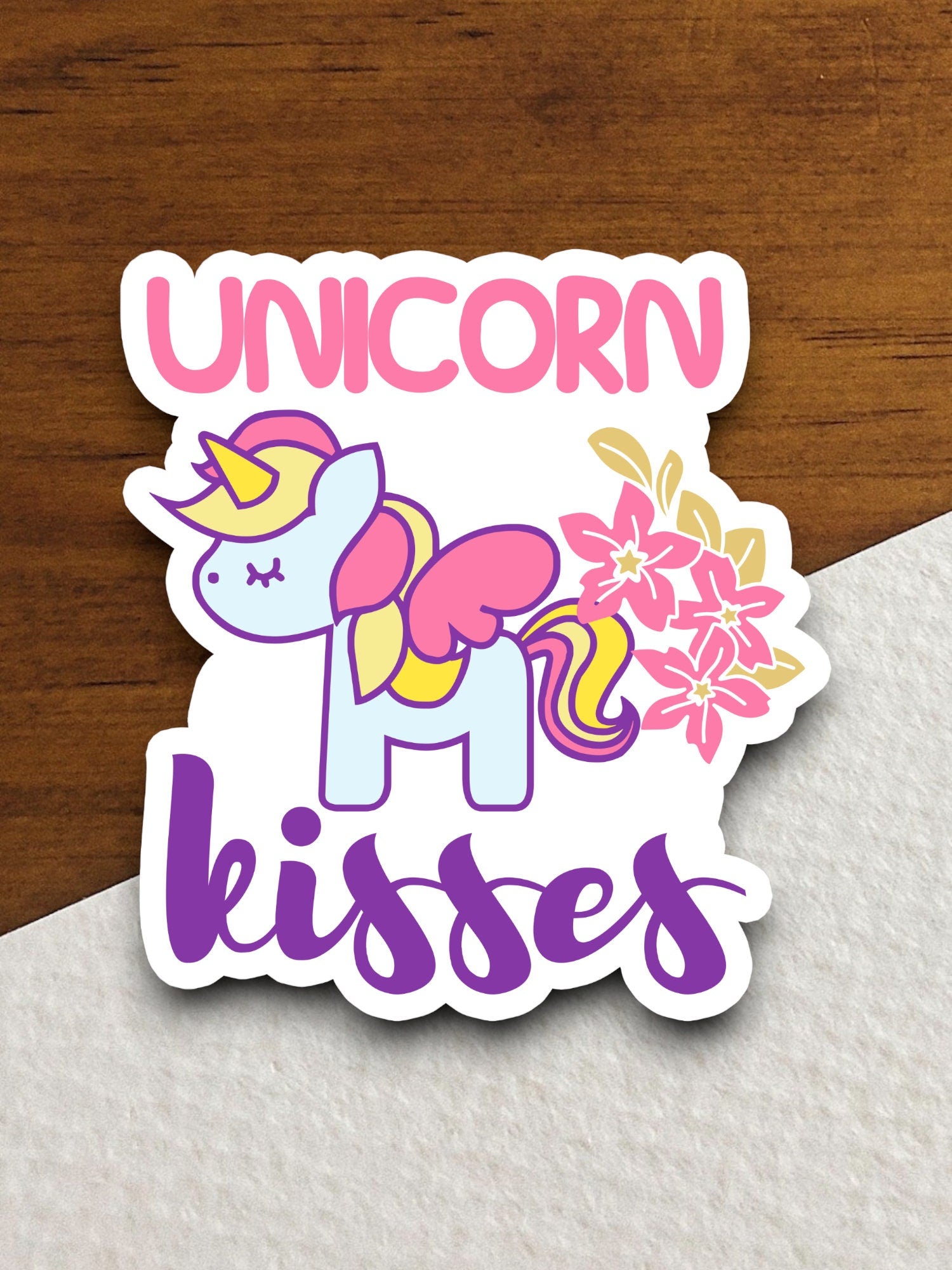 Unicorn kisses unicorn sticker, Funny Animal Sticker For Laptop, Water Bottle, Hydro flask, Phone, Computer, Gift, Pet Sticker