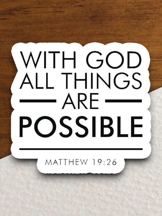 With God All Things are Possible sticker faith sticker, Religious Sticker, Faith Sticker, Worship Sticker, Christian Sticker, Room Décor