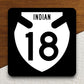 Indian Route 18 road sign sticker, road trip sticker, highway sign, room decor, travel sticker