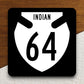 Indian Route 64 road sign sticker, road trip sticker, highway sign, room decor, travel sticker