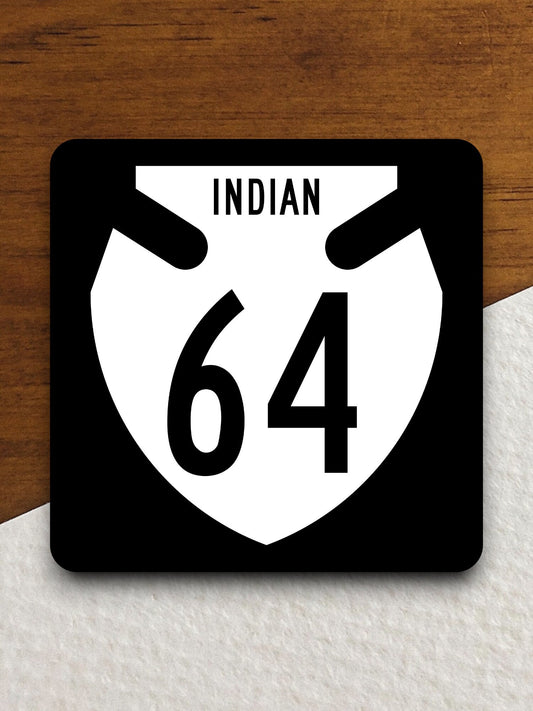 Indian Route 64 road sign sticker, road trip sticker, highway sign, room decor, travel sticker