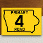 Iowa Primary 4 road sign sticker, road trip sticker, highway sign, room decor, travel sticker