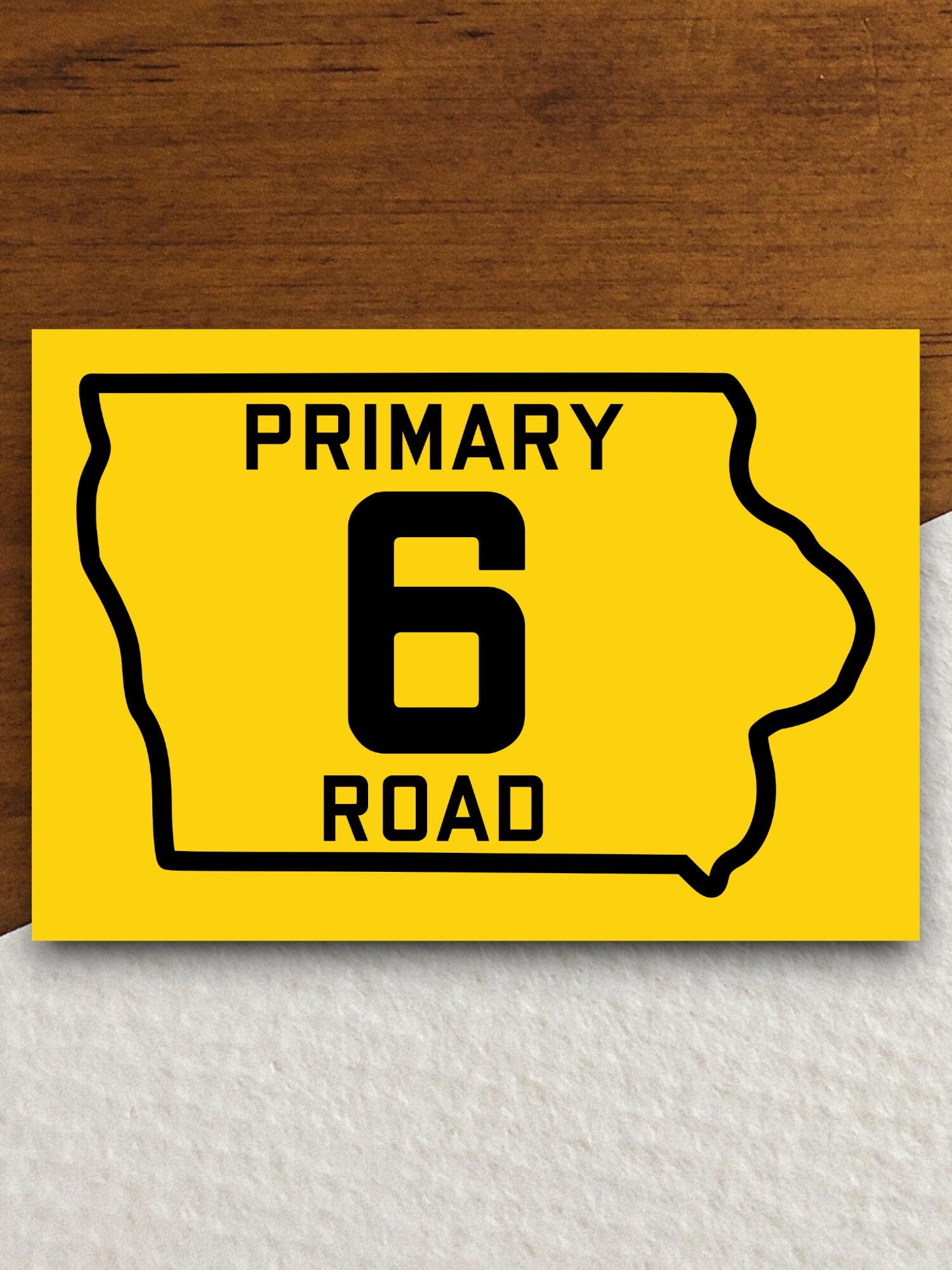 Iowa Primary 6 road sign sticker, road trip sticker, highway sign, room decor, travel sticker