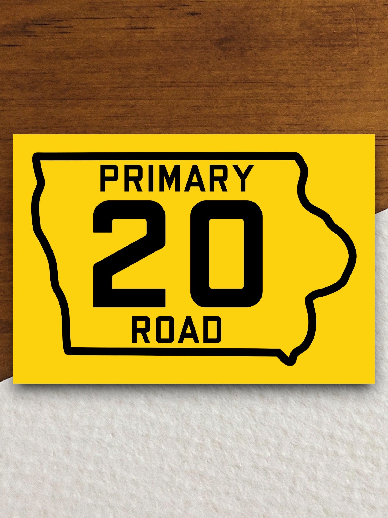 Iowa Primary 20 road sign sticker, road trip sticker, highway sign, room decor, travel sticker