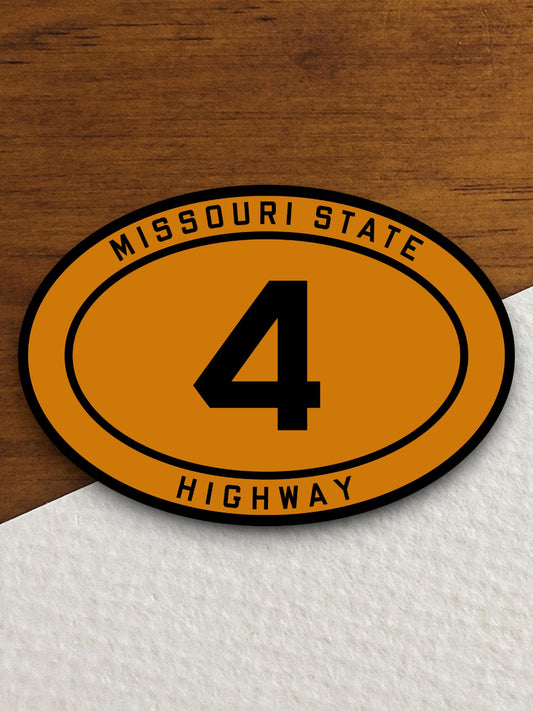 Missouri State Highway 4 road sign sticker, road trip sticker, highway sign, room decor, travel sticker