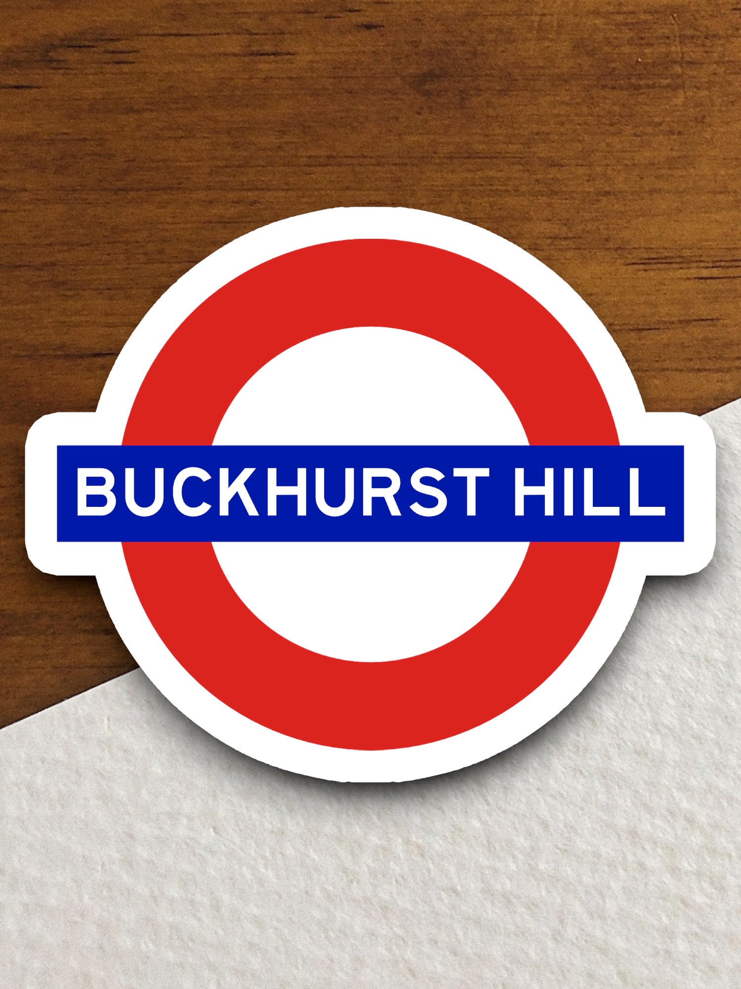 Buckhurst Hill station sticker, the Underground Tube in London England, London tunnel souvenir sticker, road sign travel gift, Room Décor