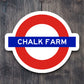 Chalk Farm station sticker, the Underground Tube in London England, London tunnel souvenir sticker, road sign travel gift, Room Décor