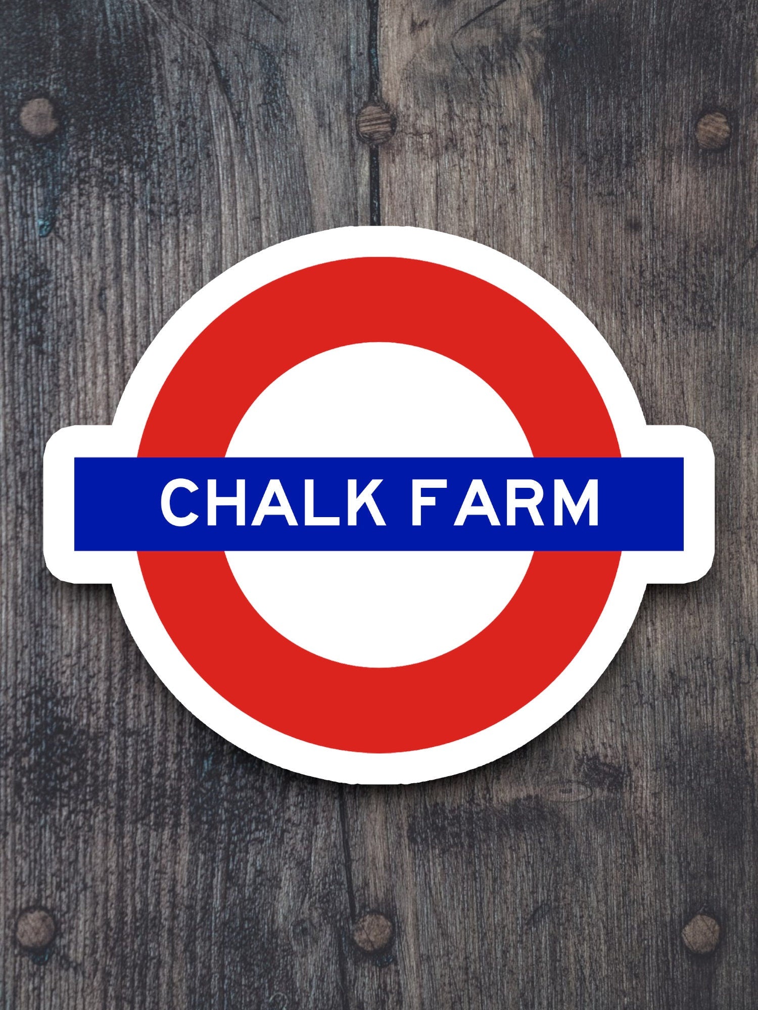 Chalk Farm station sticker, the Underground Tube in London England, London tunnel souvenir sticker, road sign travel gift, Room Décor