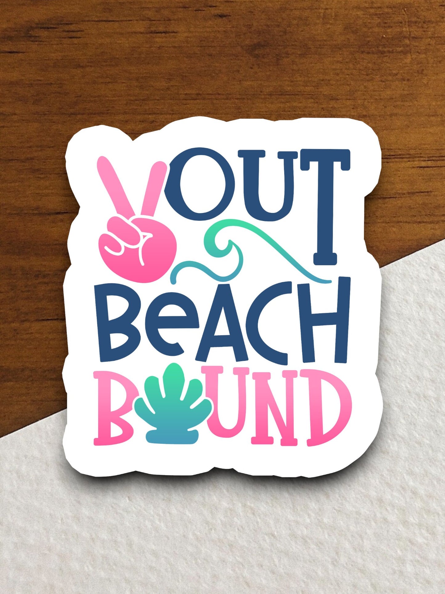 Beach Bound Peace Out Sticker, vacation sticker, travel sticker, room decor, water bottle sticker, laptop sticker