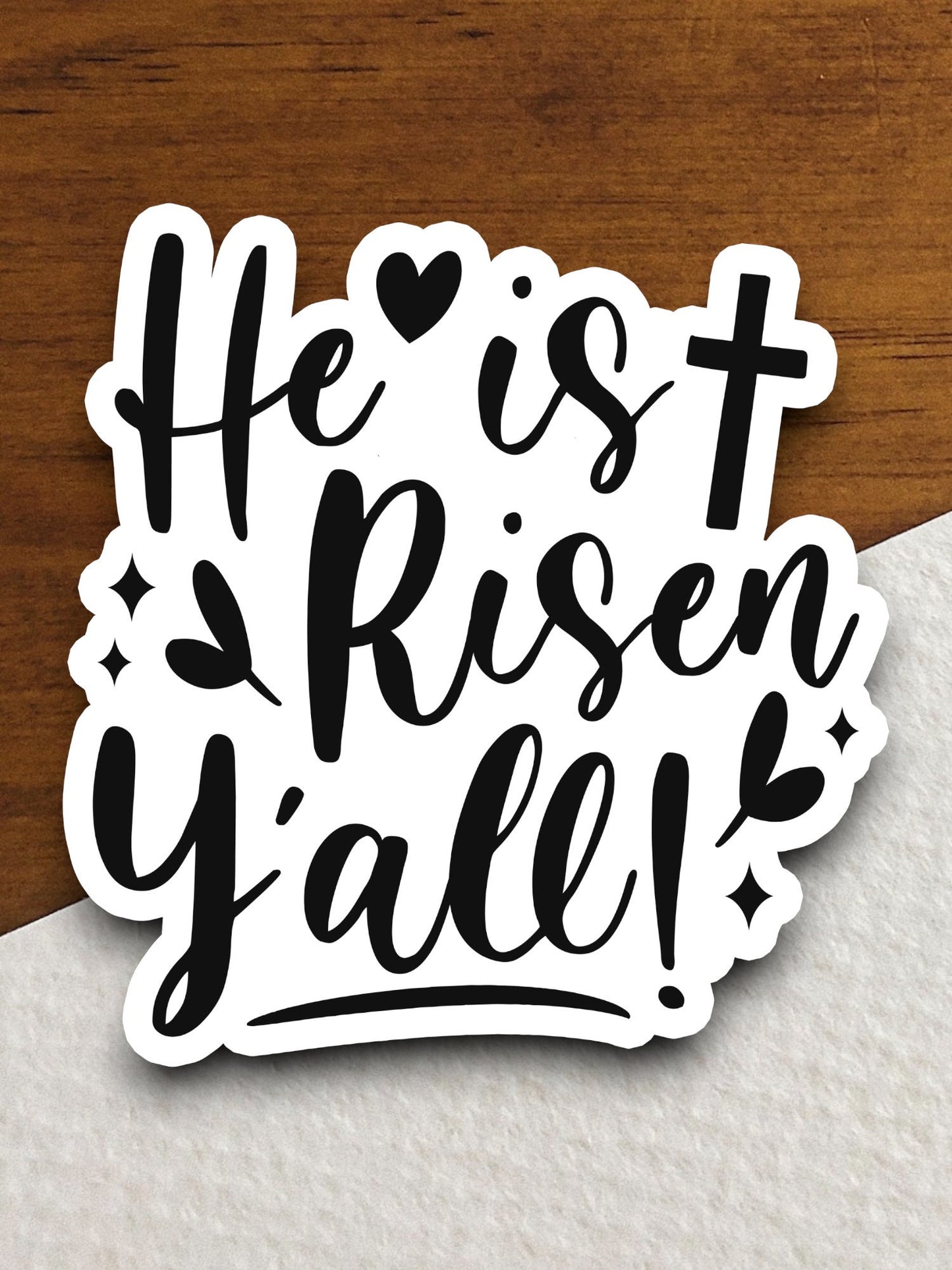 Cross with He is risen y'all sticker, Religious Sticker, Faith Sticker, Worship Sticker, risen sticker, Cross sticker, Easter sticker