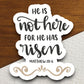 He is not here He is risen sticker, Religious Sticker, Faith Sticker, Worship Sticker, Christian Sticker, Scripture Sticker, Room Décor