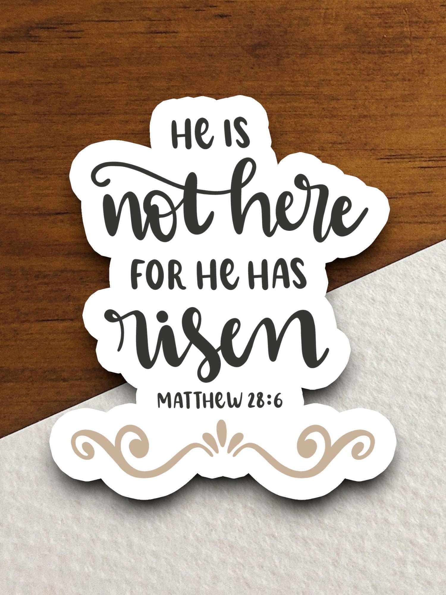 He is not here He is risen sticker, Religious Sticker, Faith Sticker, Worship Sticker, Christian Sticker, Scripture Sticker, Room Décor