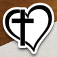 Church Cross with Heart sticker, cross sticker, church sticker, Religious Sticker, Faith Sticker, Worship Sticker, Christian Sticker