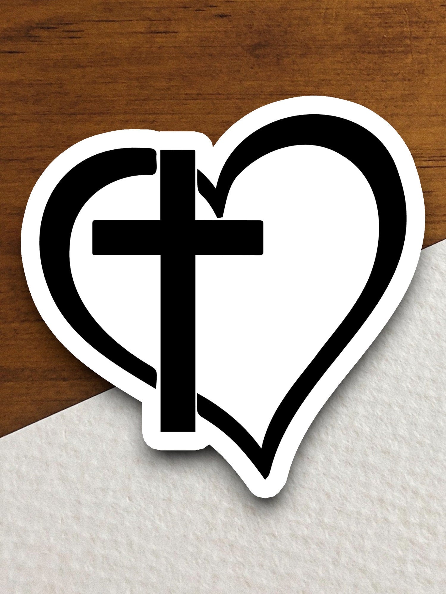 Church Cross with Heart sticker, cross sticker, church sticker, Religious Sticker, Faith Sticker, Worship Sticker, Christian Sticker