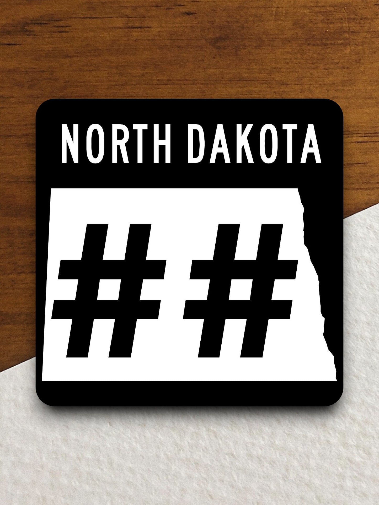 Custom North Dakota State Route road sign sticker, road trip sticker, highway sign, room decor, travel sticker