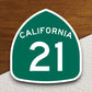 California state route 21 road sign sticker, road trip sticker, highway sign, room decor, travel sticker