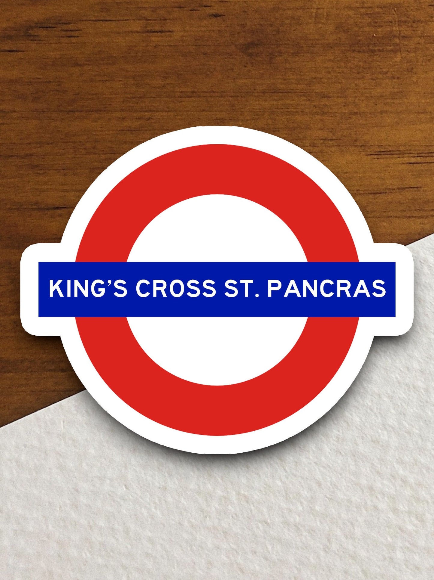 Kings Cross St.Pancras station sticker, the Tube, the Underground, London England tunnel souvenir sticker, road sign travel gift, Room Décor