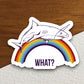 Unicorn shark over rainbow what unicorn sticker, Funny Animal Sticker For Laptop, Water Bottle, Hydro flask, Phone, Computer, Gift