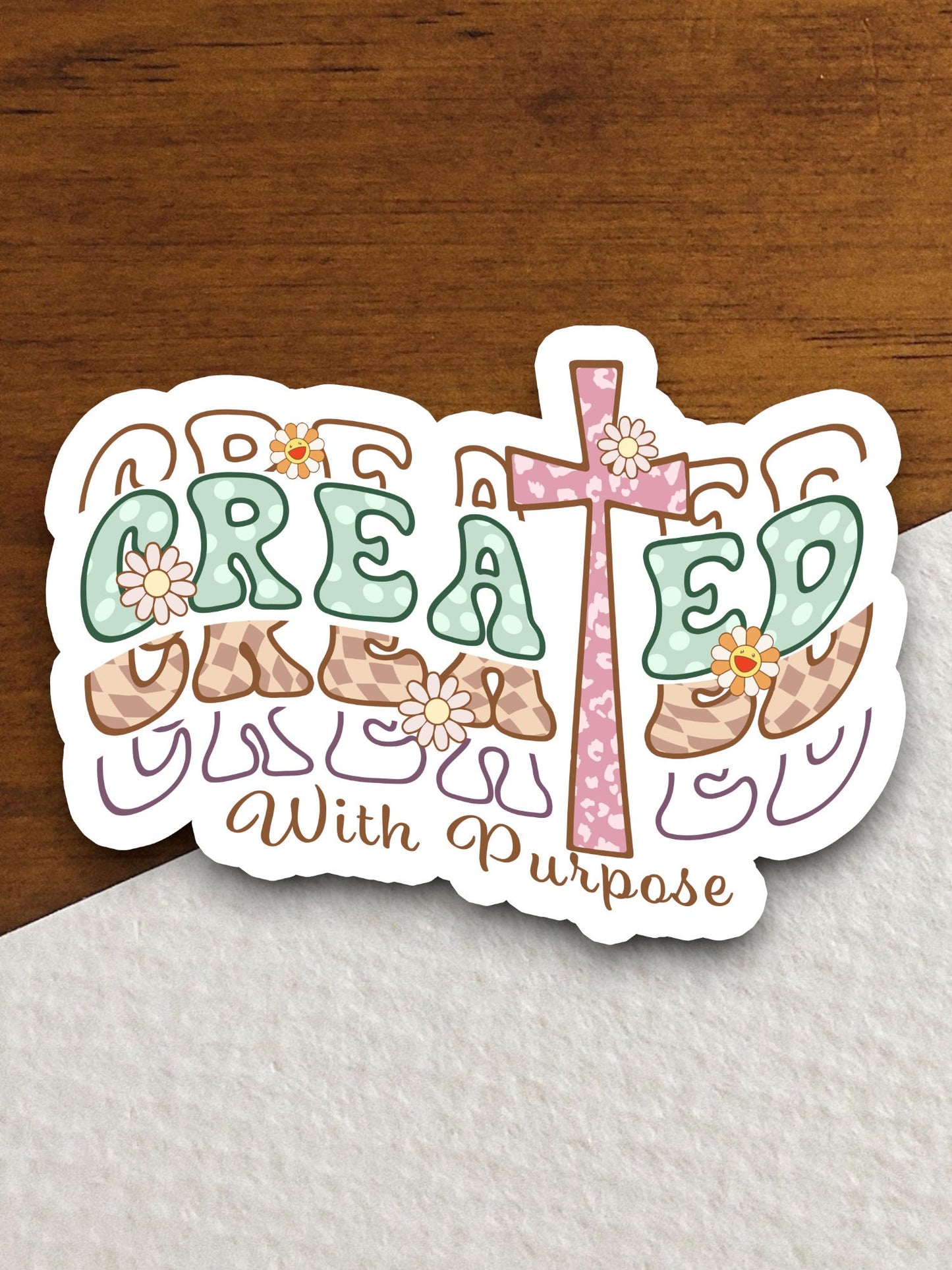 Created With Purpose sticker, Religious Sticker, Faith Sticker, Worship Sticker, Christian Sticker, Scripture Sticker, Room Décor