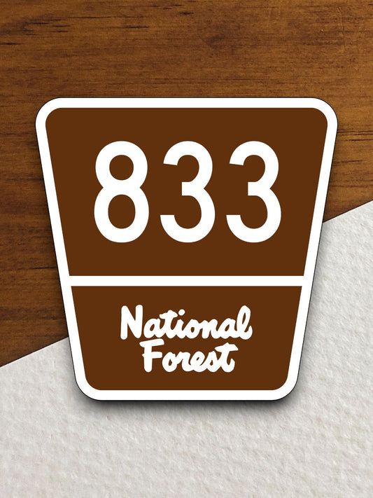 Forest Route 833 road sign sticker, road trip sticker, highway sign, room decor, travel sticker