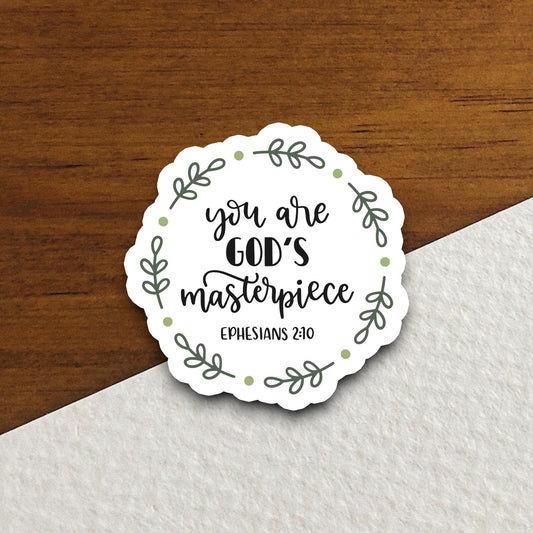 You Are God's Masterpiece sticker, Religious Sticker, Faith Sticker, Worship Sticker, Christian Sticker, Scripture Sticker, Room Décor