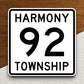 Harmony Township Route 92 road sign sticker, road trip sticker, highway sign, room decor, travel sticker