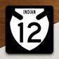 Indian Route 12 road sign sticker, road trip sticker, highway sign, room decor, travel sticker